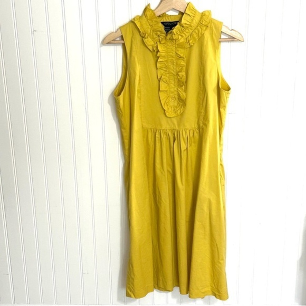Hope & Honey Cotton Ruffled Front Dress Mustard Color Size 6